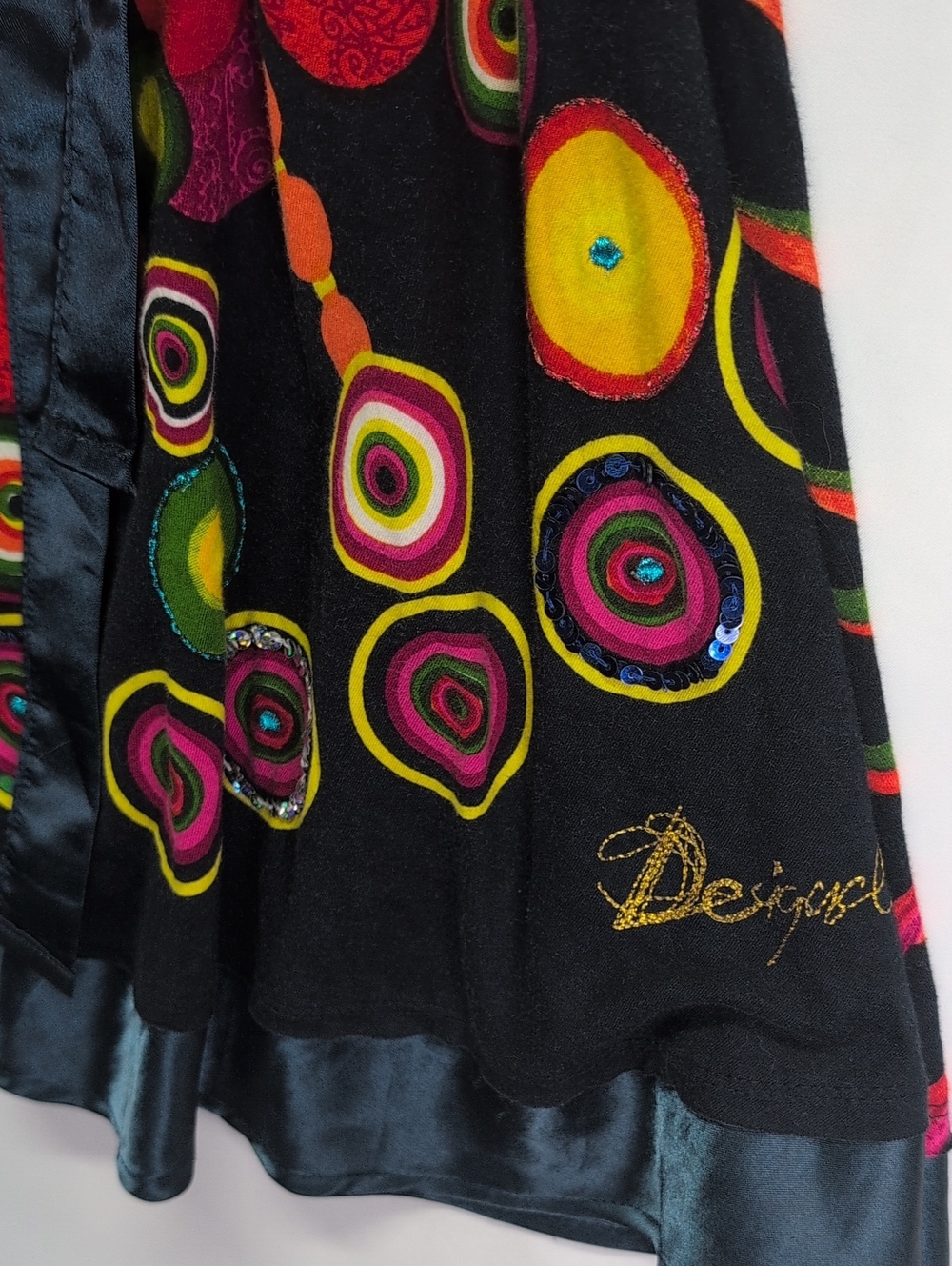 Desigual Black Multicolor Sunburst Fit-and-Flare Mini Dress - Picture 3 of 7